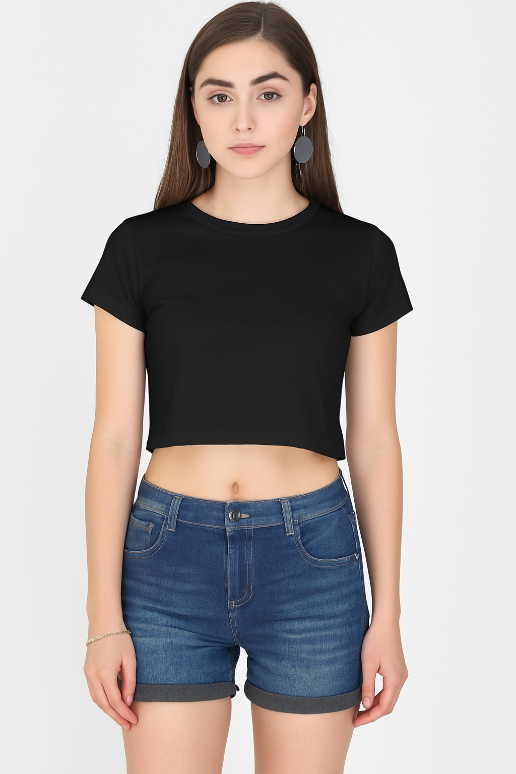 Women Black Crop Top
