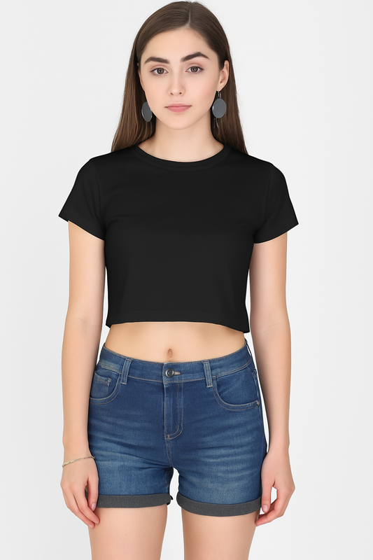 Women Black Crop Top