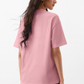 Pink Retro Flower Graphic T-Shirt for Women – Oversized Cotton Tee
