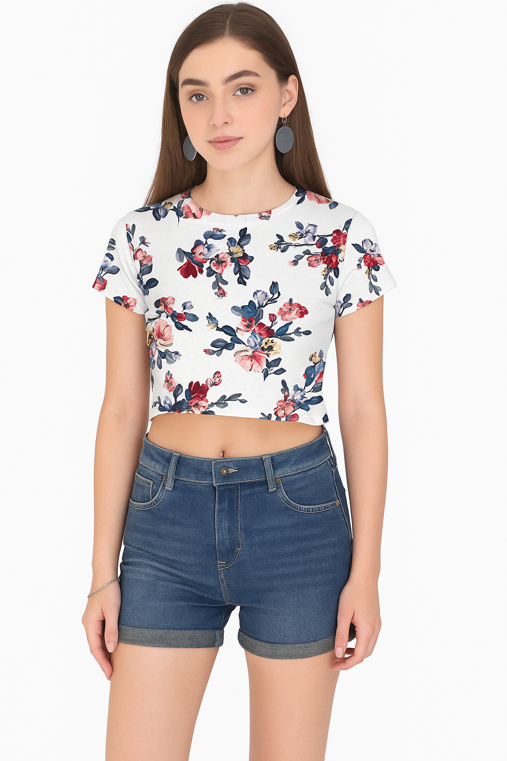 Floral Print Crop Top