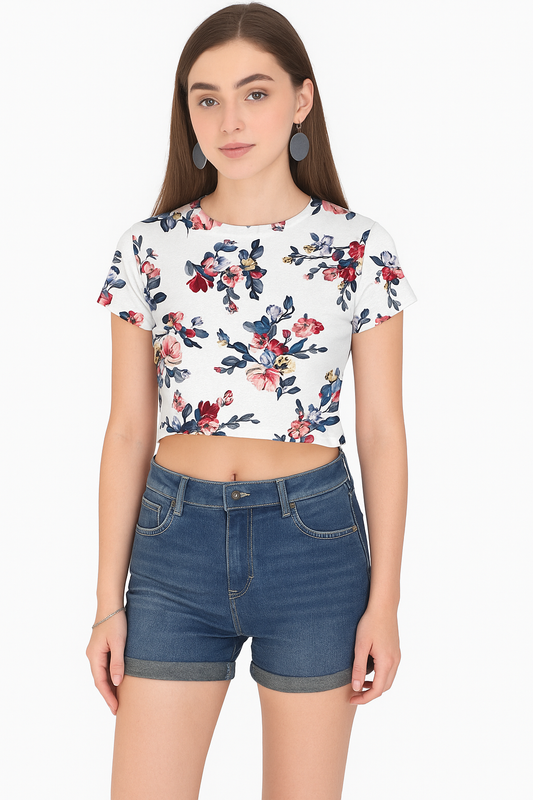 Floral Print Crop Top