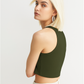 Olive Green Cropped Vest Top