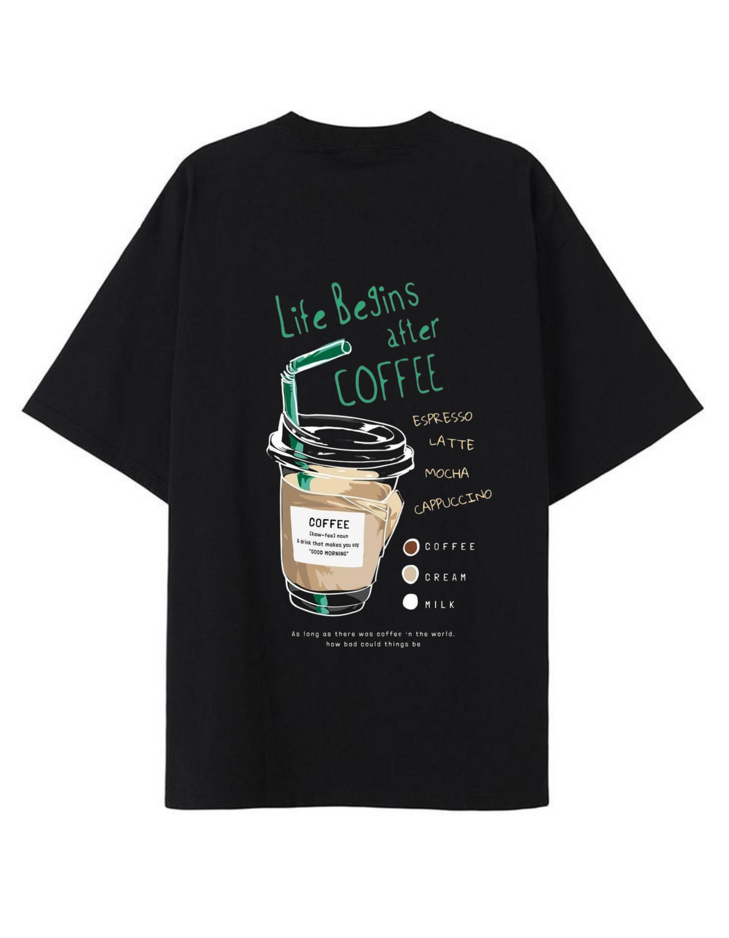 Life begin after coffee t-shirt