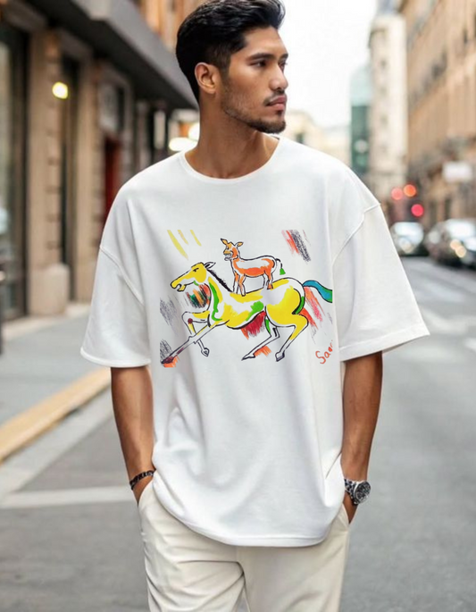 Iconic Welcome Painting – Ghoda Hiran Tee